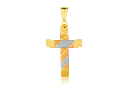 3 Tone Plated | High Polish Cross Pendants